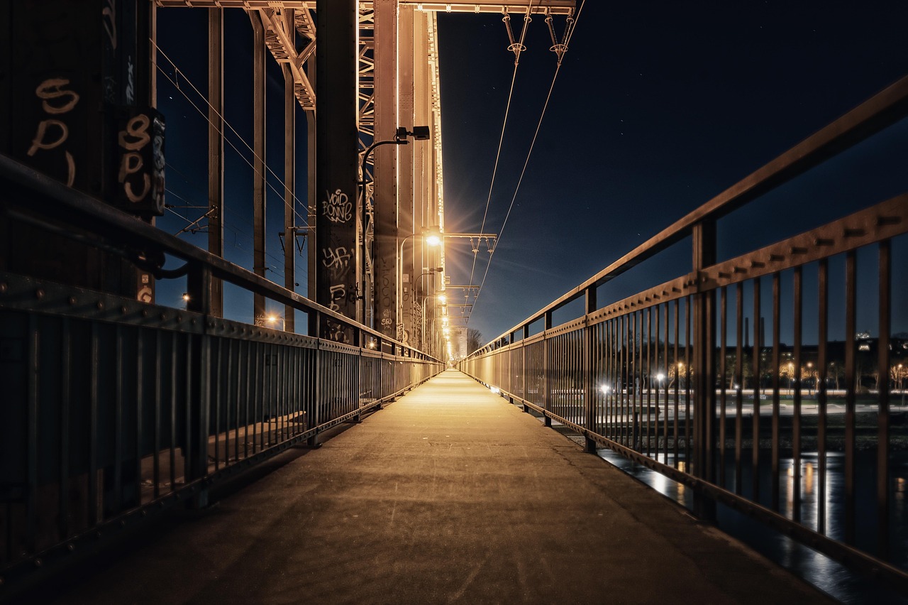 bridge, travel, city, path, night, street lighting, urban, city, city, city, city, city, night, night, night